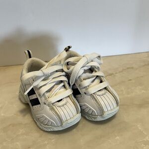 Kids Smart Step White Athletic Sneakers | Toddler Size 2W Lace-Up Shoes Vintage